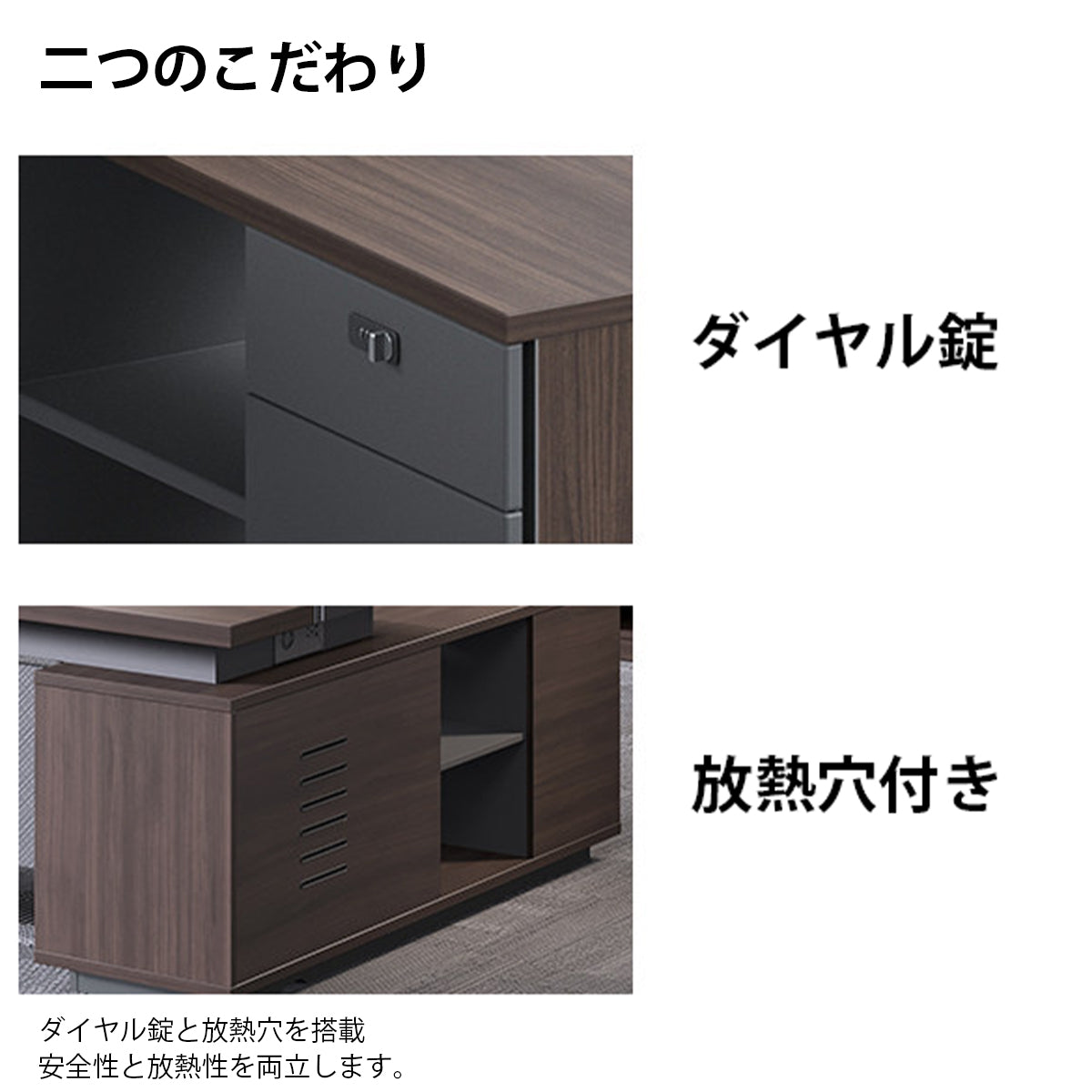 エグゼクティブデスク　社長デスク　オフィスデスク　オフィスデスク　レザー調天板　トータルコーディネート対応モダンシンプル　ダークウォールナット　高耐荷重設計　LBZ-K093