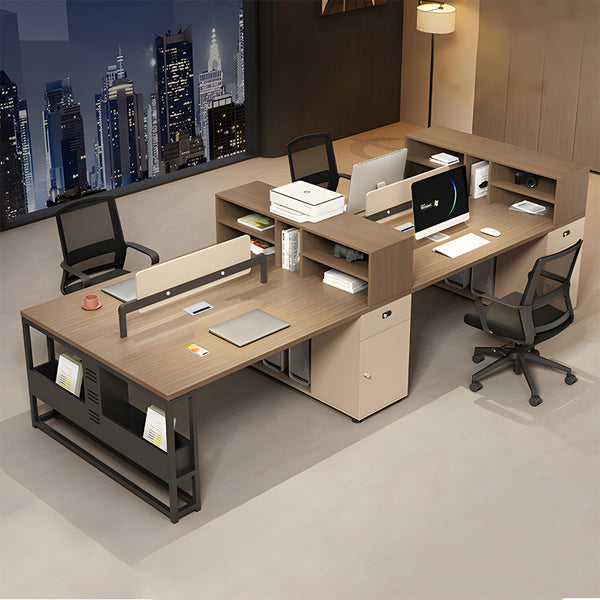 デスク オフィス 落ち着いた シンプル 厚天板 大容量 セキュリティ