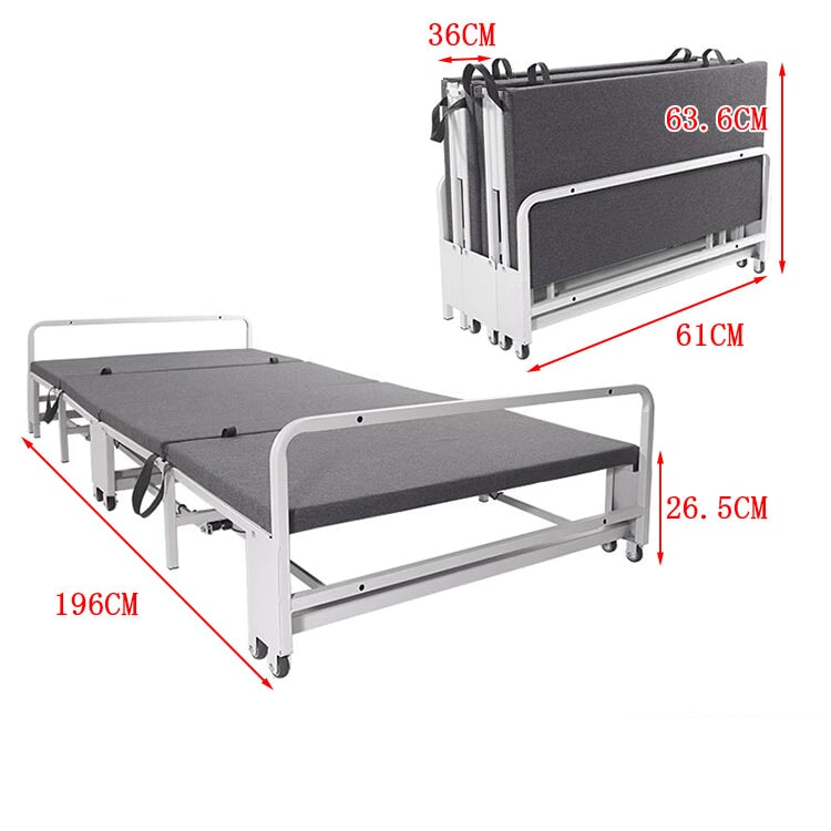 折りたたみベッド　シングルベッド　折り畳みベッド　パイプベッド　ベッド　金属フレーム　耐荷重250KG　コンパクト　ウレタンフォーム　グレー　ホワイト　ZDC-K017 - kaguyasu