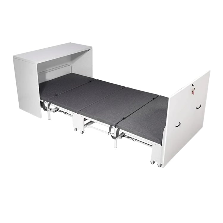 折りたたみベッド　シングルベッド　折り畳みベッド　パイプベッド　ベッド　金属フレーム　耐荷重250KG　コンパクト　ウレタンフォーム　グレー　ホワイト　ZDC-K017 - kaguyasu