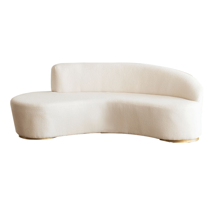 ソファ　リビングソファ　シープボア生地　木製フレーム　奥行がある　二人掛け　三人掛け　高密度ウレタンフォーム　ホワイト　カスタマイズ可能　BSF-K020 - kaguyasu