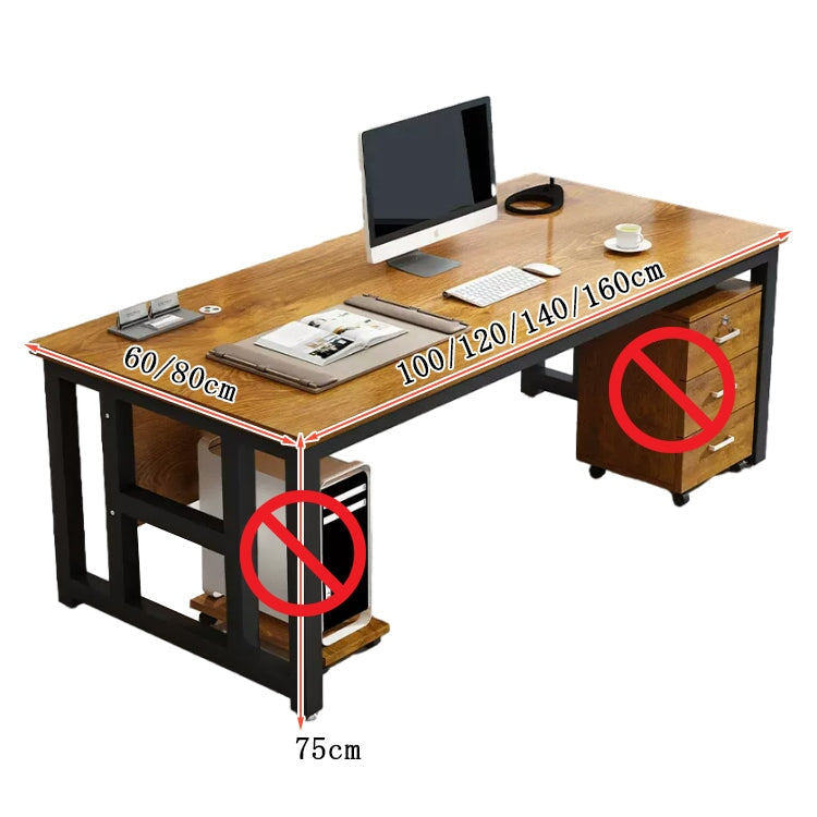 ワークデスク　オフィスデスク　エグゼクティブデスク　デスク　幕板　配線孔　アジャスー　チェスト　鍵付き　炭素鋼フレーム　オーク　カスタマイズ可能　LBZ-K032 - kaguyasu