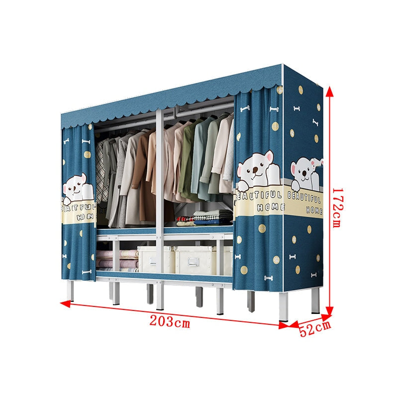 クローゼット　服収納　ワードローブ　ハンガーラック　カバー付き　カーテン付き　伸縮　折りたたみ　炭素鋼　組立不要　コンパクト　おしゃれ　kaguyasu