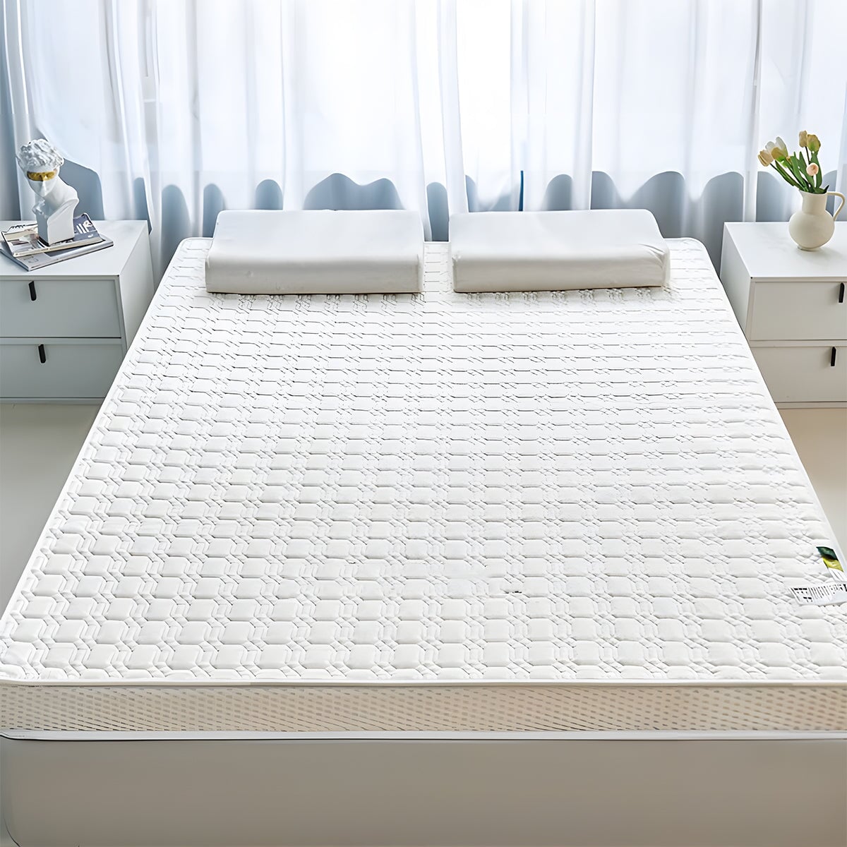 マットレス　寝具　キングサイズ　二人用　ラテックス　通気性　蒸れにくい　体圧分散　メッシュ　折りたたみ可能　パイピング加工　メモリーフォーム　柔らか　快適　CD-K003　kaguyasu