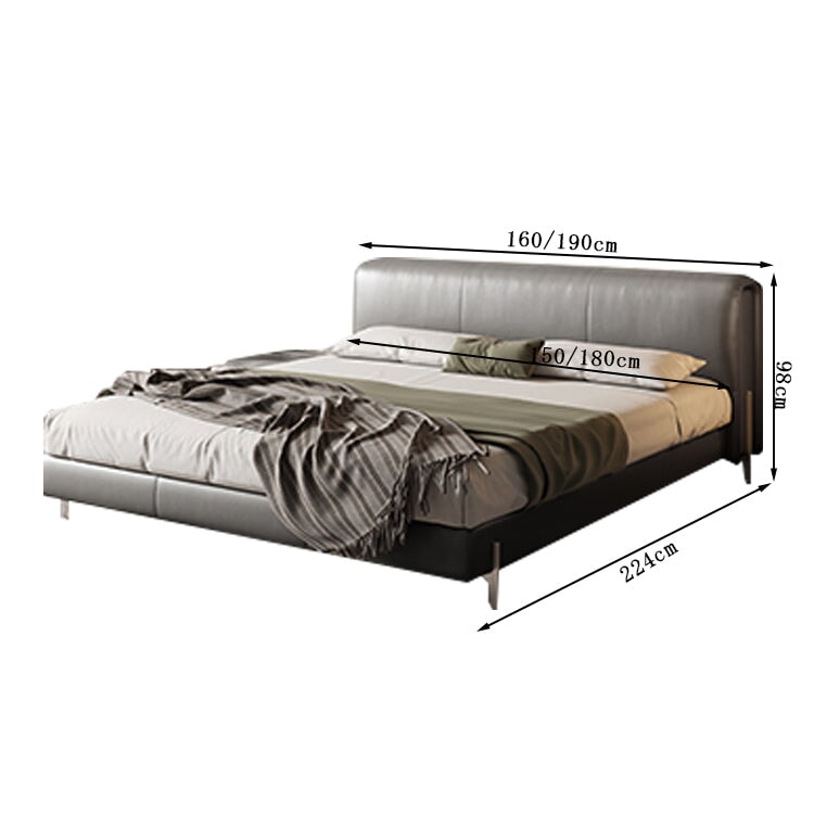 ベッド　二人用　キングサイズ　ウレタン　ヘッドボード　天然木すのこ　ロータイプ　金属脚　上質　落ち着き　BED-K-007    kaguyasu
