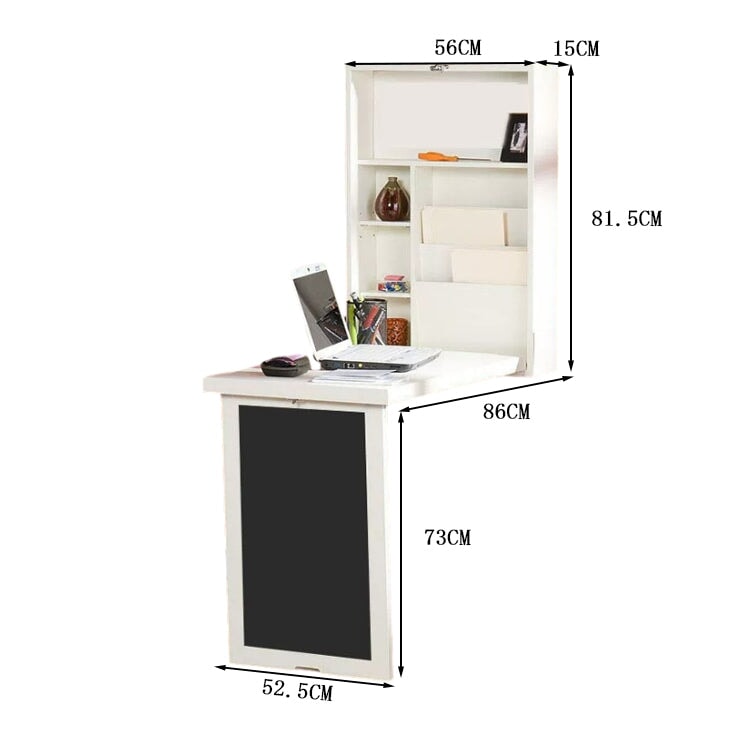 壁掛けデスク　パソコンデスク　ウォールデスク　折り畳みデスク　壁面収納　収納棚　ロック付き　省スペース　コンパクト　ホワイト　カスタマイズ可能　ZDJJ-K002 - kaguyasu