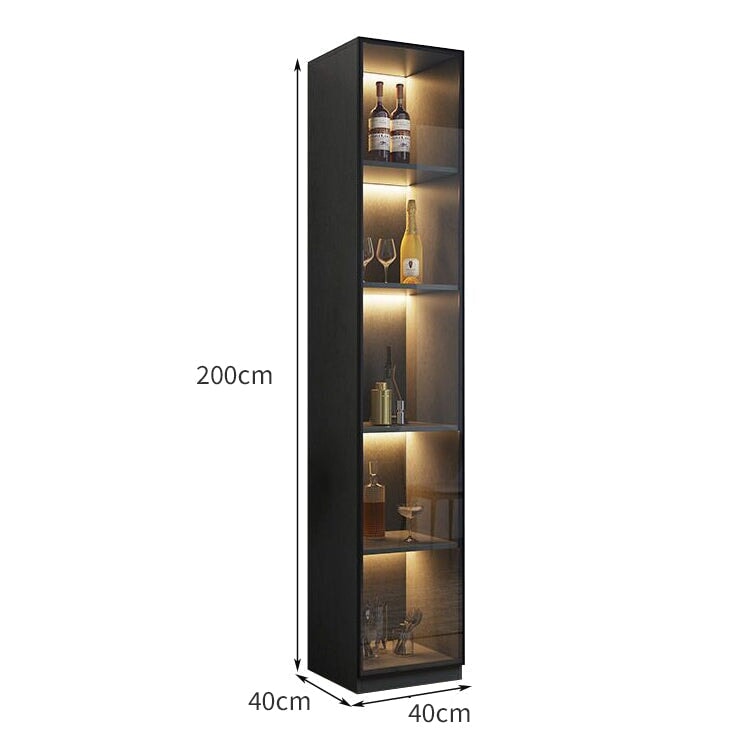 ワイン棚　ワイン収納 　LEDライト　キッチン収納　リビング収納　木製棚　収納棚　ワインラック　オシャレ　ブラック　カスタマイズ可能　SNG-015　