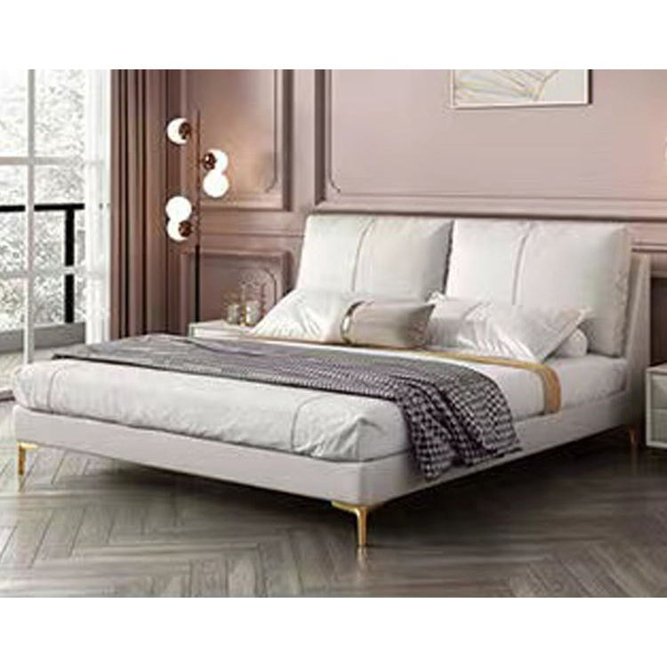 イタリア式レザーベッド  マスターベッドルームベッド  モダンミニマリスト  ダブルベッド  高級レザーベッド　BED-055 - kaguyasu