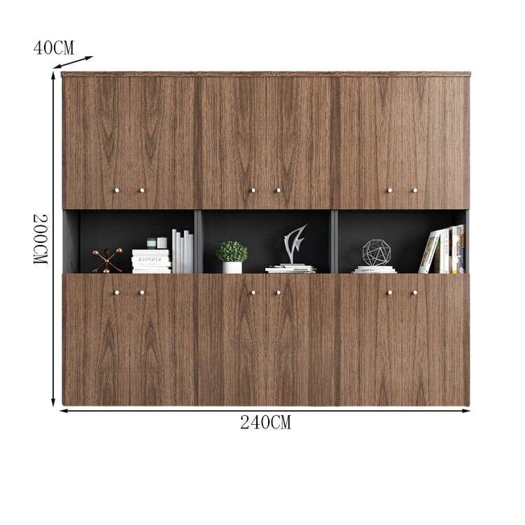 収納　棚　キャビネット　収納棚　収納キャビネット　多段式　大容量　扉付き　厚み　エコ板材　頑丈モダン　ブラウン　カスタマイズ可能　LBG-K003 - kaguyasu