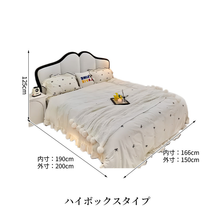 プレミアムベッド　キングベッド　収納付きベッド　シングルベッド　本革素材　無垢材フレーム　高反発ウレタンフォーム　大容量収納　跳ね上げ式収納　シンプル　モダン　オフホワイト　BED-K033