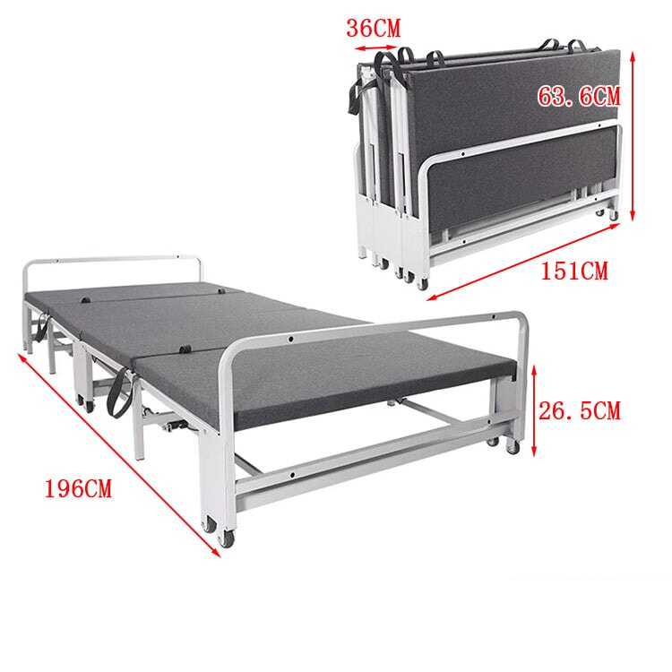 折りたたみベッド　シングルベッド　折り畳みベッド　パイプベッド　ベッド　金属フレーム　耐荷重250KG　コンパクト　ウレタンフォーム　グレー　ホワイト　ZDC-K017 - kaguyasu