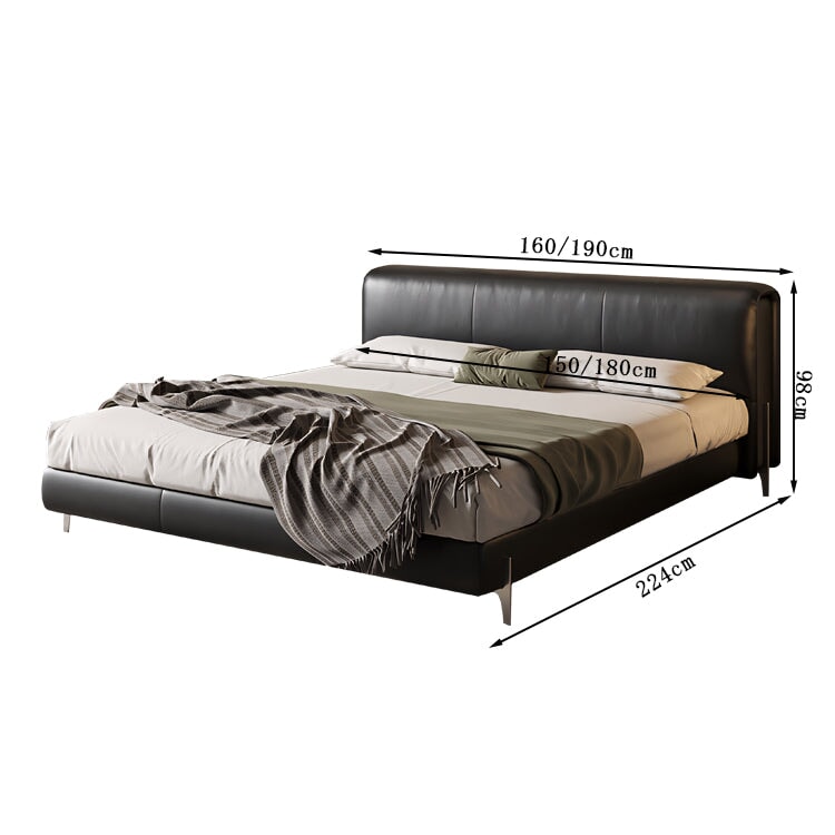 ベッド　二人用　キングサイズ　ウレタン　ヘッドボード　天然木すのこ　ロータイプ　金属脚　上質　落ち着き　BED-K-007    kaguyasu