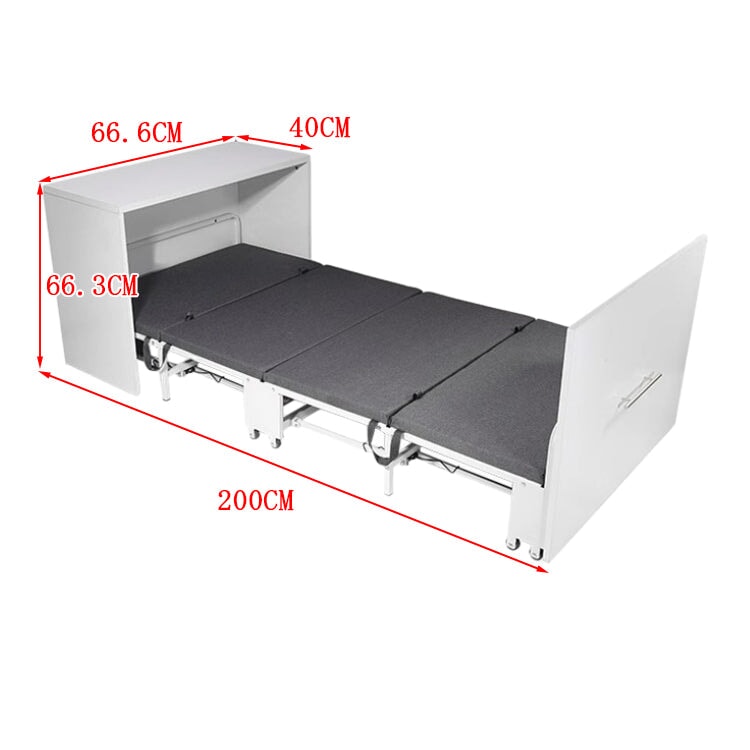 折りたたみベッド　シングルベッド　折り畳みベッド　パイプベッド　ベッド　金属フレーム　耐荷重250KG　コンパクト　ウレタンフォーム　グレー　ホワイト　ZDC-K017 - kaguyasu