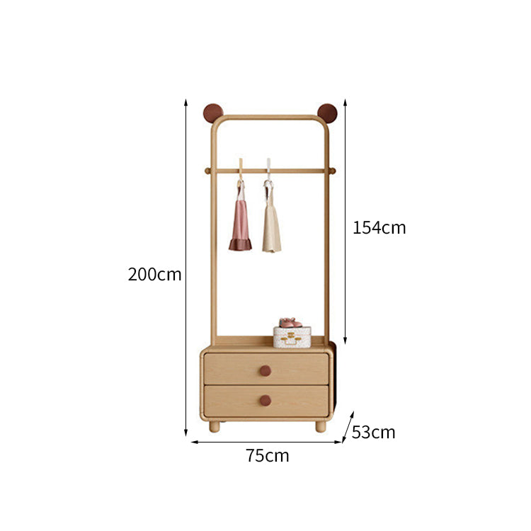 クローゼット　箪笥　押入れ　洋服箪笥　二段無垢材引き出し　水性環境配慮型クリヤー塗装　無垢材パネル　無垢材の引き手　ウォールナット　シンプル　YG-K033
