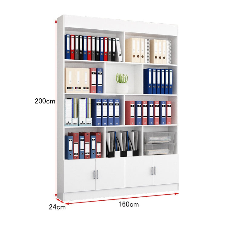 本棚　文庫本棚　書棚　収納棚　収納ラック　多目的ラック　棚　収納家具　大容量　多段式　扉付き　リビング　省スペース　シンプル　ホワイト　LBG-K024