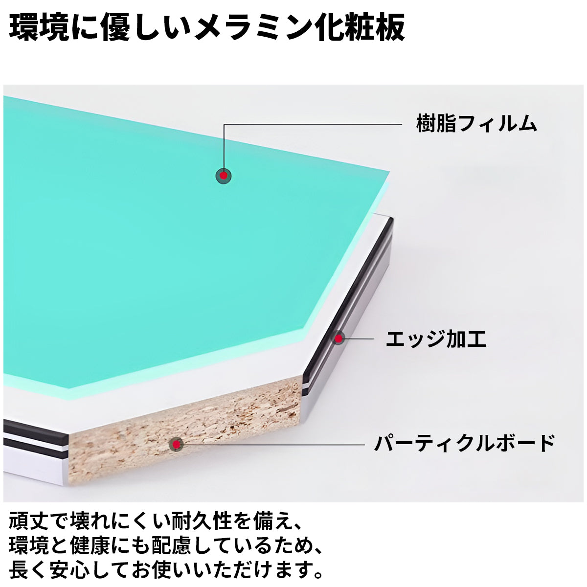 メラミン化粧板　高密度　頑丈　L字型　ゆとり　配線孔　パーティション　キャビネット　シェルフ　デスク　オフィスデスク　洗練　機能的　すっきり　ホワイト　カスタマイズ可能　BGZ-K-220