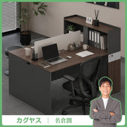 オフィスデスク　収納付きデスク　作業机　マルチデスク　高品質木目調天板　3層構造パネル　収納一体型デスク　広々レッグスペース　鍵付き引き出し　BGZ-55FP-L205