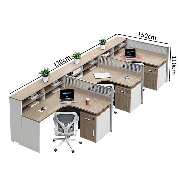 事務机　ワークデスク　オフィスデスク　パソコンデスク　会社用　事務所用　トップパネル　Ⅼ字天板　収納機能　集中ブース　シリンダー錠　落ち着き　ウォールナット　カスタマイズ可能　BGZ-S015 kagushop