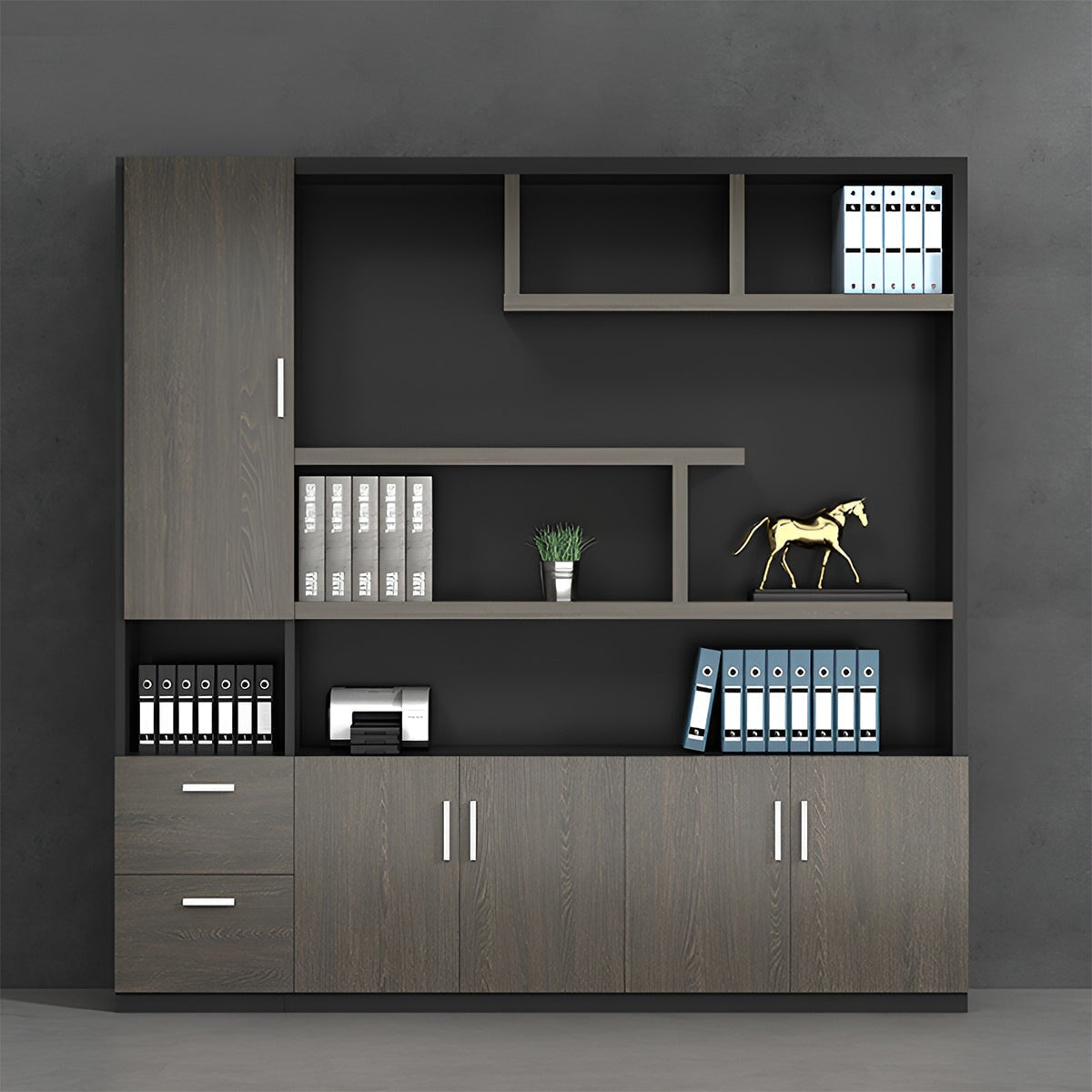 キャビネット 木製書庫 本棚 収納棚 ファイリングキャビネット