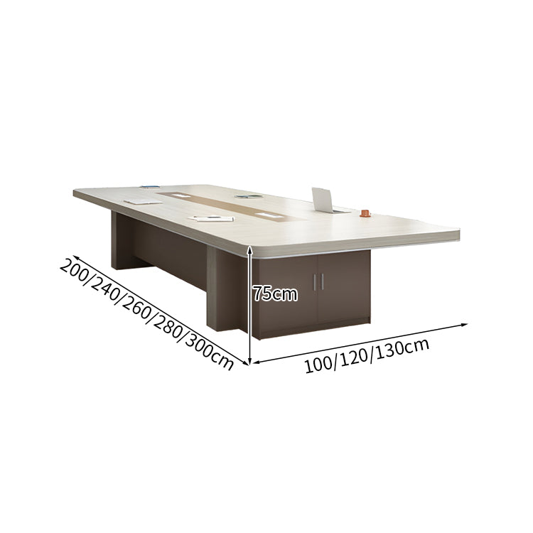 幅広　ゆとり　Ｒ仕上げ　分厚い天板　幕板　安定性　扉付き収納　大容量　テーブル　会議テーブル　落ち着き　機能性　ナチュラル　カスタマイズ可能　HYZ-K025