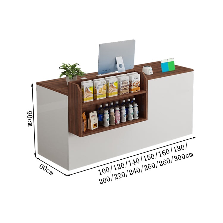 受付カウンター　レジカウンター　受付台　エントランス受付　カウンター　鍵付き引き出し　キーボードスライダー付き　収納棚　配線孔　ホワイト　カスタマイズ可能　JDT-K051 - kaguyasu