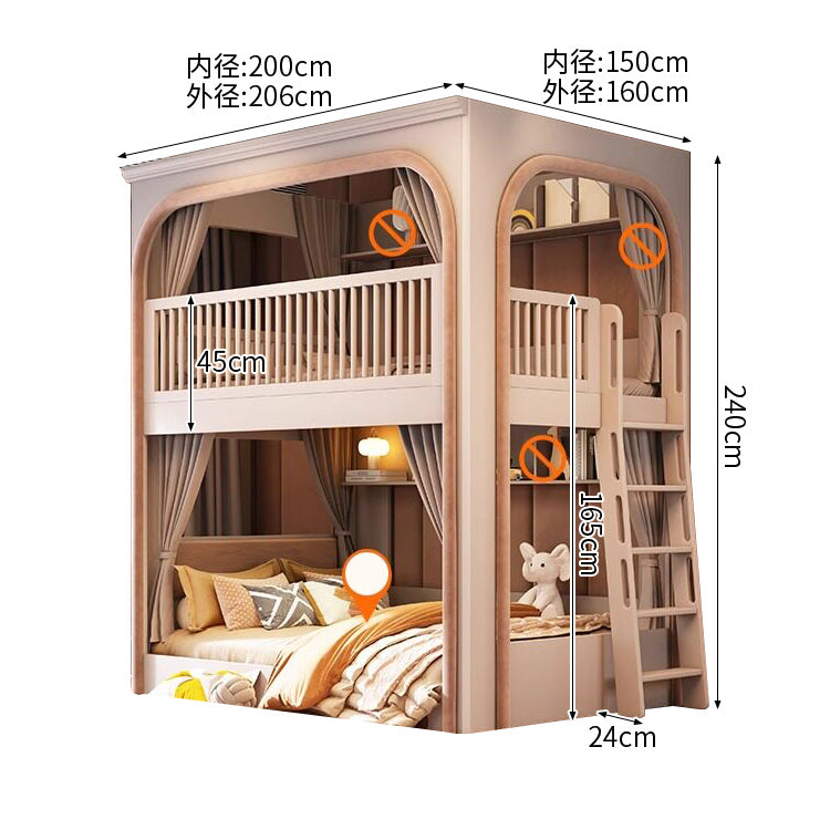 二段ベッド　子供用二段ベッド　キッズベッド　ロフトベッド　階段付き二段ベッド　オープン本棚　階段収納キャビネット　省スペース　大容量収納　ナチュラル　おしゃれ　ホワイト　カスタマイズ可能　SCC-S062