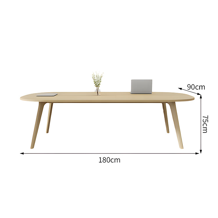 会議用テーブル　会議用　テーブル　オフィス　シンプル　実用的　木目調　広々天板　安定感　Ｒ加工　配線ボックス　カスタマイズ可能　HYZ-K042