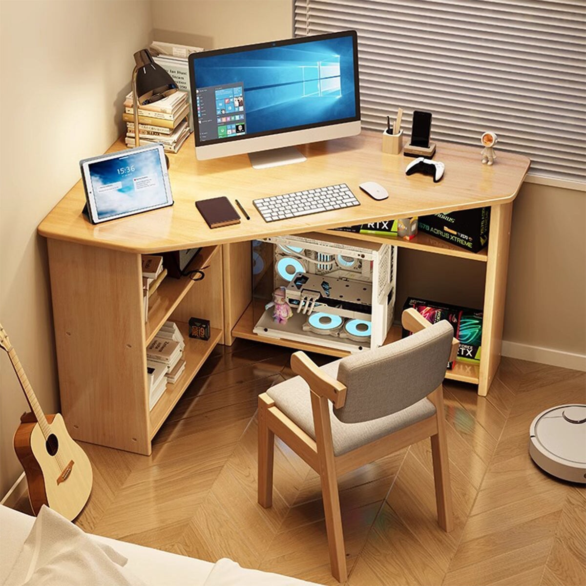 パソコンデスクハイタイプとロータイプに切り替え可能 いくつのPC設備同時使用可能 デスク,机,l字デスク,pcデスク,オフィスデスク,パソコンデスクおしゃれ