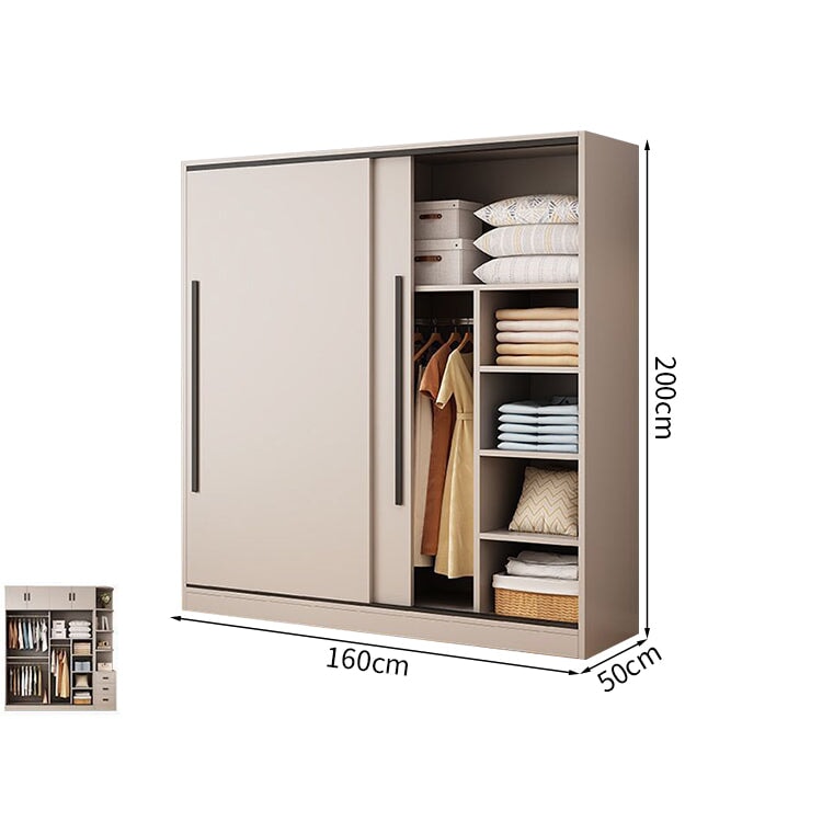 ランバーコア　頑丈　大容量　分類収納　上置き収納　物干し竿　収納棚　引き戸　クローゼット　ワードローブ　壁面収納　すっきり　洗練　シンプル　カスタマイズ可能　YG-K002