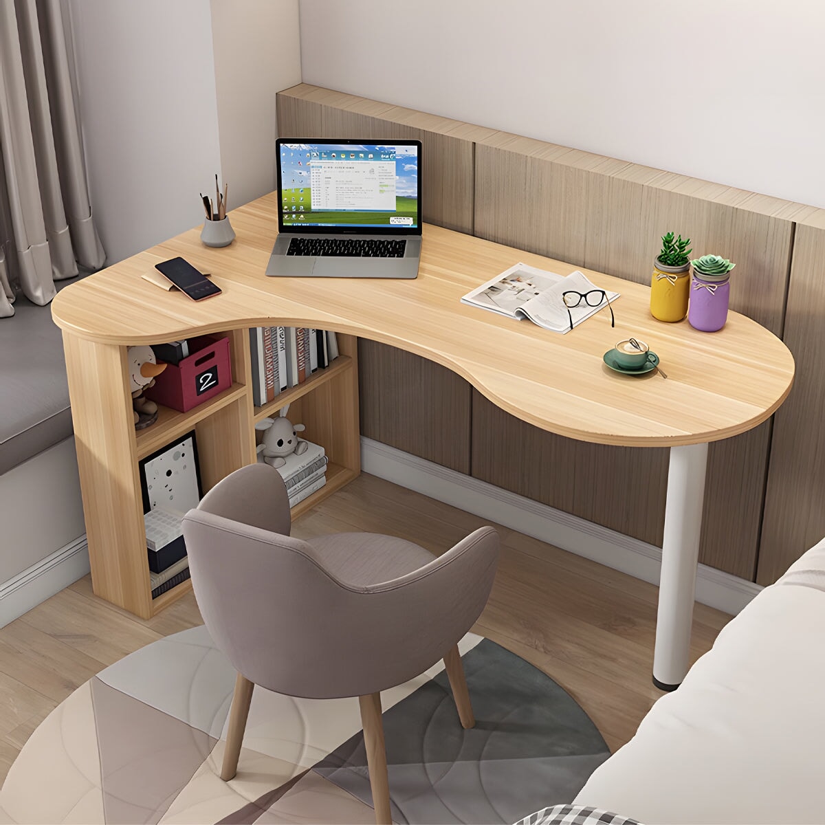 広い天板 R仕上げ 収納棚 多段式 スチール脚 アジャスター 高さ調節