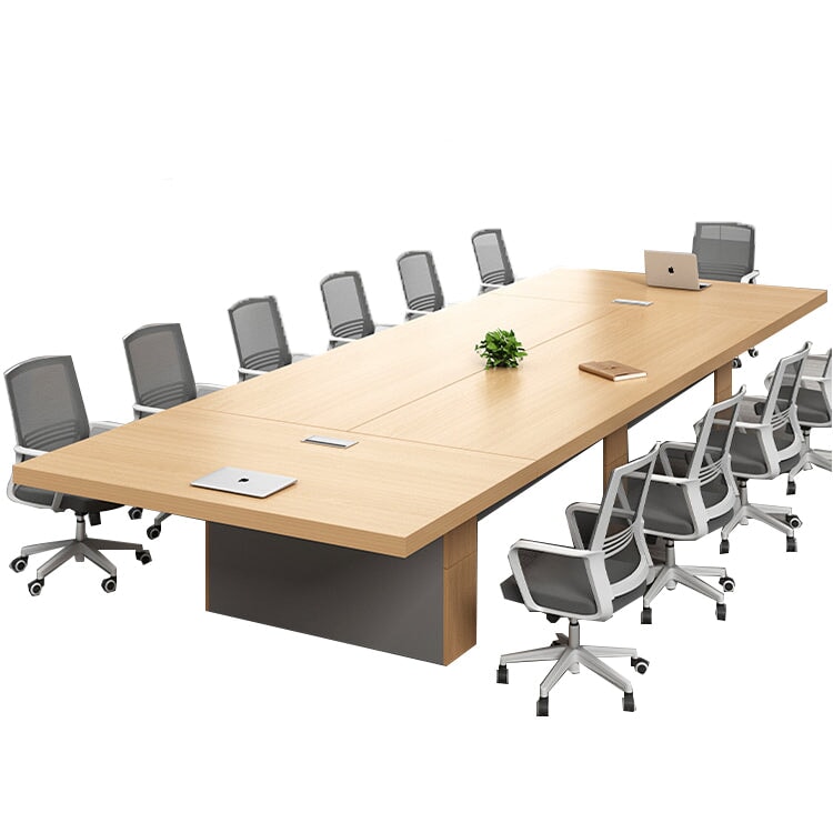 会議テーブル　ミーティングテーブル　重厚感　配線孔　収納スペース