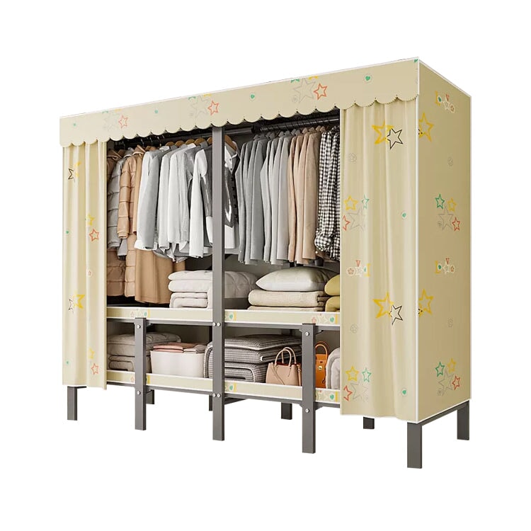 クローゼット　壁面収納　服収納　ワードローブ　洋服タンス　折りたたみ　組立不要　炭素鋼　大容量　物干し竿　棚ラック　ポリエステルタフタ　実用的　使い勝手　スッキリ　YG-K001　kaguyasu