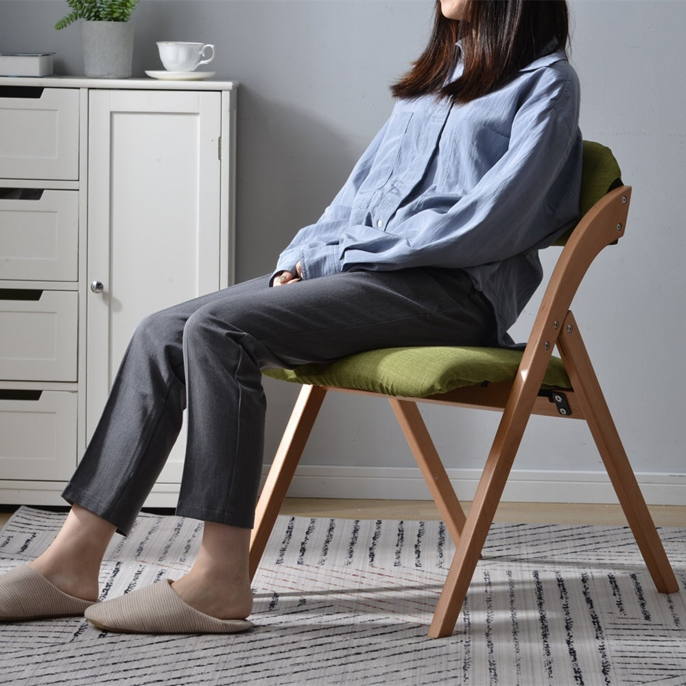取り外しカバー　ファブリック　クッション　折りたたみ　三角構造　安定性　チェア　ダイニングチェア　コンパクト　省スペース　使いやすい　実用　WF196816 kaguyasu
