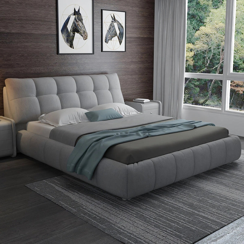 ベッド　二人用　キングサイズ　人間工学　背もたれクッション付き　ベッド　ダブル　クイーン　快適　簡素　BED-K-002